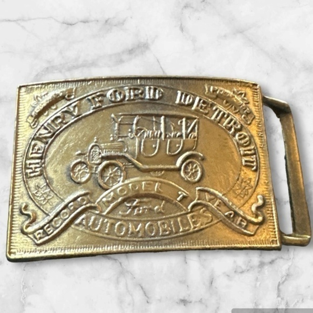 Vintage. Preowned Henry Ford Model T, Brass belt buckle